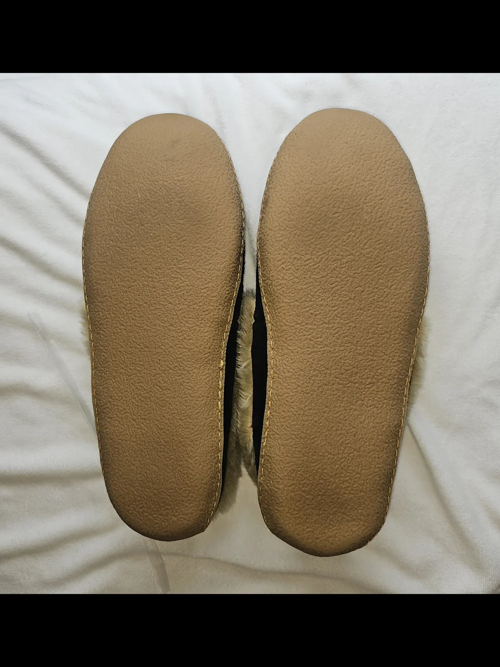 Tamarac Faux Fur Lined Black Suede Moccasin Slippers - Size 13